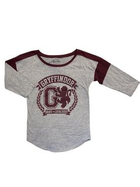 Harry Potter Gryffindor 3/4 Sleeve Raglan Graphic Tee Brave & Chivalrous Small